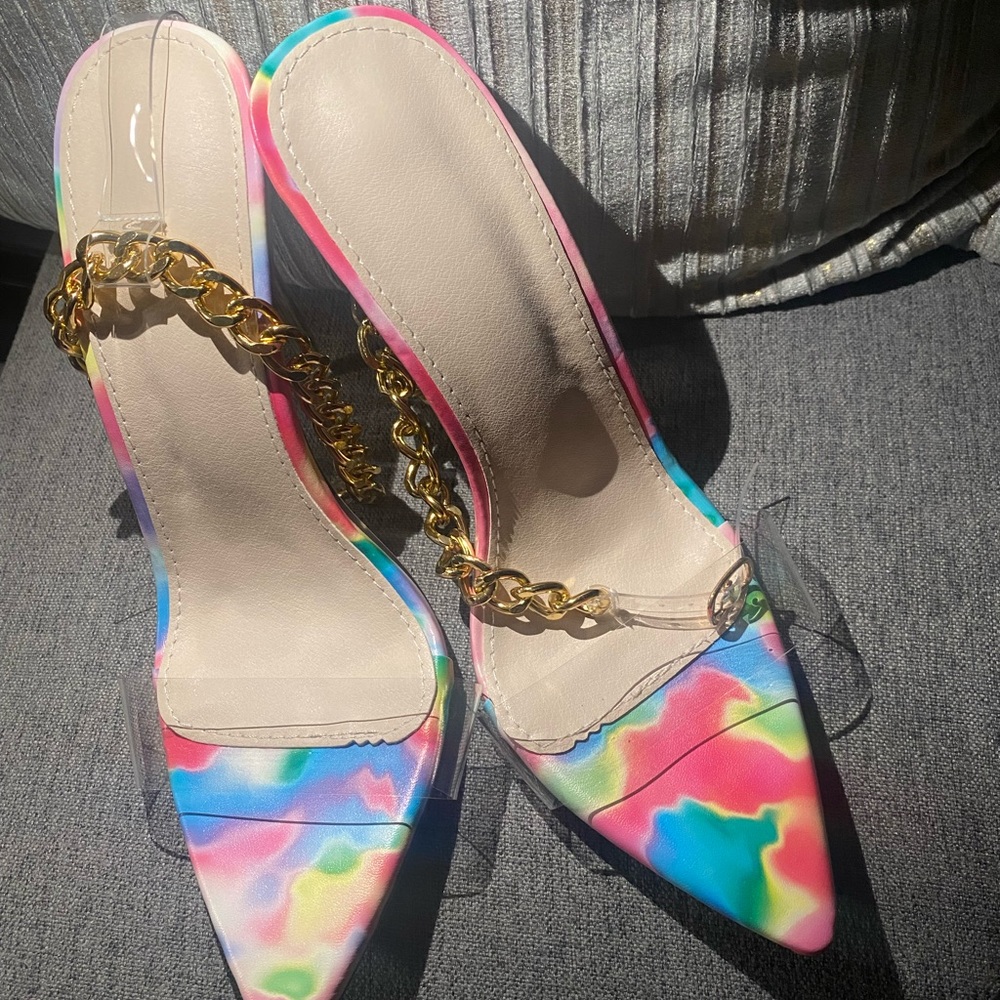 Chain Strap Stiletto Heeled